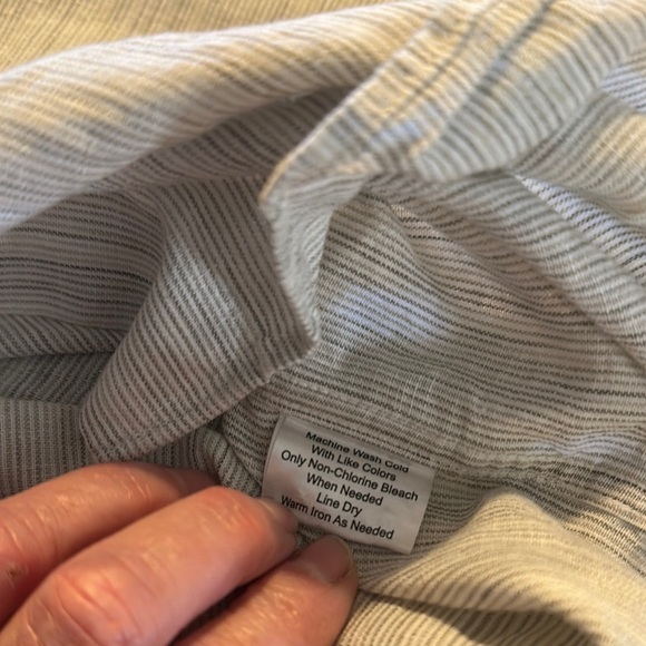 Men's Joseph Abboud Classic Micro Striped Cotton Linen Blend Long Sleeve Shirt - Picture 9 of 12